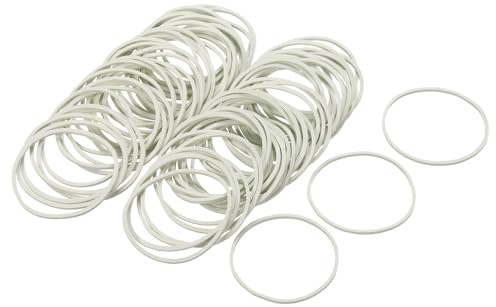 QUARKZMAN 100er Pack Gummiband Dehnbares Gummiband Weiß 40mm x 1.4mm | Haargummis für Zuhause und Büro