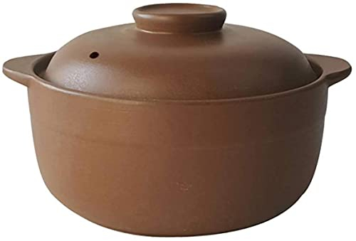 YSZWIN Casseruola in Ceramica Non Smaltata con Coperchio Pentola in Terracotta Fatta a Mano Pentola in Terracotta Zuppa di cipolle Pentola per Cottura lenta A 0,84 Quart