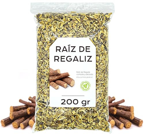 Regaliz Raíz Infusión 200g | Con Sabor Dulce y Aroma Intenso y Característico, Ideal para Preparar Infusiones Naturales y Mezclas de Hierbas