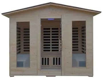 Bagno Italia Sauna 130x120 cm infrarouge et finlandais combiné plaques full spectrum et poêle