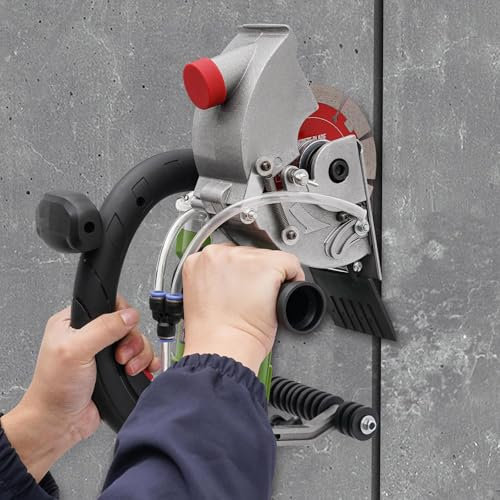Wall Chaser 1800w, Concrete Cutter 7000 RPM, Max Groove Depth 37mm Width 50mm, 5'' Blades for Granite Concrete Marble Cement Blocks