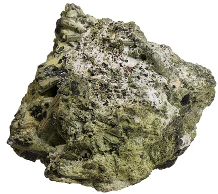 KYEYGWO Natürlicher Grüner Turmalinkristall Unregelmäßige Turmalin Rohstein Mineral Stein Specimen Edelstein Figur Dekoration Heilsteine Kristall für Reiki Meditation, 201g-300g