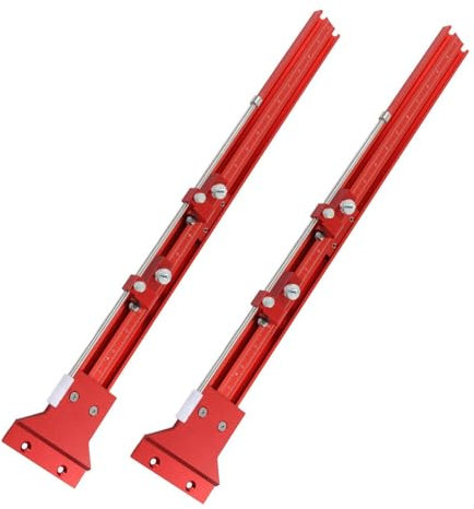 Circular Saw Track Set, Aluminium Alloy Guide Rail Kit with Adjustable Limit Block, 90° Clamp Angle, Smooth Back Plate, Locking Design, 300mm per Piece