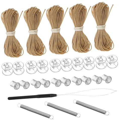 BAZEITFLOW Kit de Reparación para Estores Plisados de Ventanas RV Resistente y Estable con Resorte y Carrete de Accesorios para Cortinas Camper Color Marrón