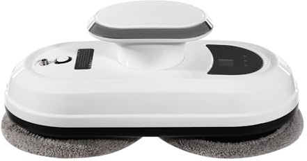 ATIVLB Robot automatico per la pulizia delle finestre elettrico con telecomando, 10 pastiglie per la pulizia, per vetro incorniciato in appartamenti, uffici, aule, 70 giri/min, potenza di aspirazione