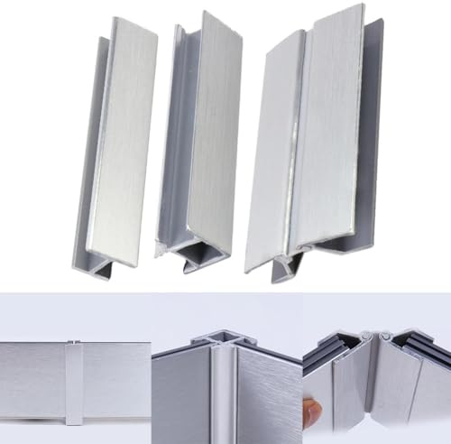 Eawfgtuw Bodenverbinder aus Aluminium und Kunststoff für Küchensockelleisten und Möbelsockelleisten, flexible 90°-Eckverbindung für stabile Übergänge zwischen der Basisleiste (360°-15 cm)