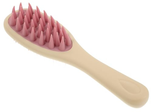 ERINGOGO Kopfhautmassagebürste mit Doppelzahn Silikonborsten und Rutschfestem ABS Griff Shampoobürste für Peeling und Schuppenentfernung Duschbürste für Sanfte Haar und Kopfhautpflege