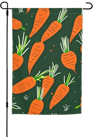 Drapeau de jardin imprimé carotte joyeux drapeau double face extérieur jardin intérieur extérieur décoration 30,5 x 45,7 cm