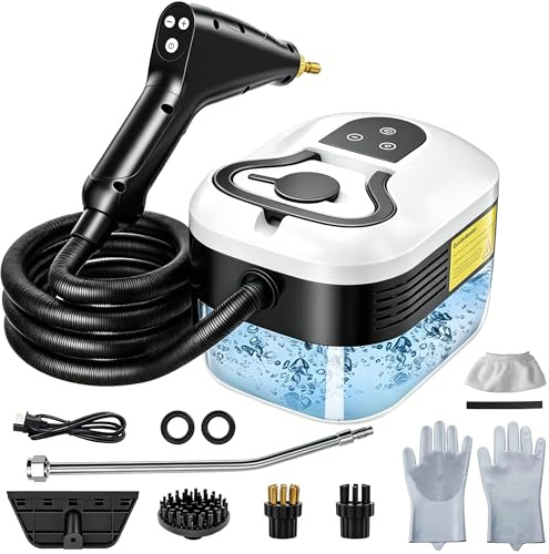 2500W Handheld Steam Cleaners, 4.5BAR Portable Steam Cleaner Handheld 6 Speeds, 1.2L Steamer Cleaning Machine High Temperature Pressurized with 11 Accessories for Kitchen Home Furniture Car Cleaning