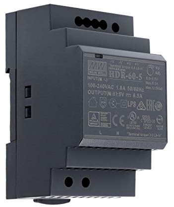 5 VDC | 6,5 A | 32,5Watt | Mean Well HDR-60-5 Hutschienen-Netzteil DIN-Rail