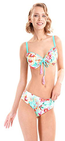 VACANZE ITALIANE Bikini con Coppa Sfoderata con Ferretto Disponibile in Coppa D, Slip Midi