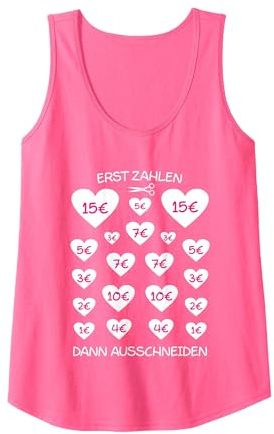 JGA Team Junggesellinnenabschied Zahlen Herz Ausschneiden Tank Top, Damen, Neonrosa, S