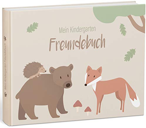 mintkind® Freundebuch Kindergarten Wald, Freundschaftsbuch Jungen und Mädchen, Kita Ausfüllbuch mit Waldtieren, Meine Freunde Buch, Geschenk Einschulung, Erinnerungsbuch Kinder
