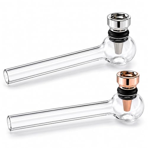 BIGH - Transparente Glaspfeife für Kräuter - Elegante und Ästhetische Pfeifen (Packung)