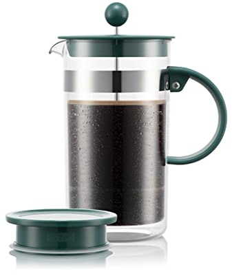 BODUM K12093-450-Y21 BISTRO NOUVEAU Cafetière à piston double paroi, avec couvercle extra, 8 tasses, 1.0 l
