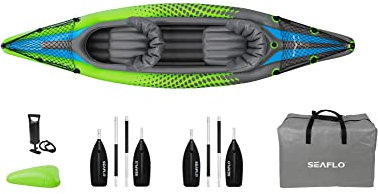 2 Person Inflatable Kayak Set (Oars Air Pump Two Man Blow Up Canoe)