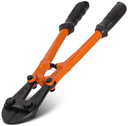 KSEIBI 141575 Small Bolt Cutters 14 inch, Heavy Duty Chrome Vanadium Wire Bolt Cutter with Soft Grip Ergonomic Handle, Ideal for Cutting Small Fences, Steel Wire, Chains, Screws, Locks, and Rivet