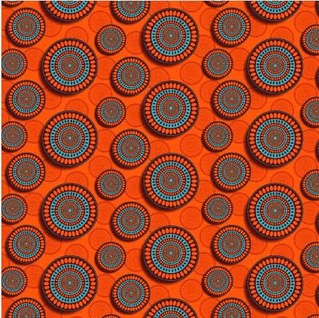 HEKO PANELS Stoff Oxford wasserdicht, Orange Kreise, 1 Meter 155 x 100 cm | Dekostoffe zum Nähen und Handwerken, blickdichte Möbelstoffe, Nähstoffe DIY, als Meterware erhältlich
