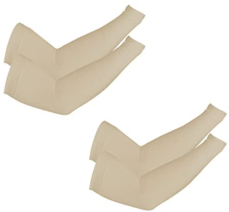 PFFY UV Protection Cooling Arm Sleeves UPF 50 Sun Sleeve Beige*2