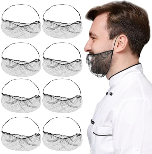 100er-Pack Bartnetze Food Service Bartabdeckungen Bartschutz Schwarz Bequeme schützende Bartabdeckungen Bartmaske für Männer Gesichtsbehaarung