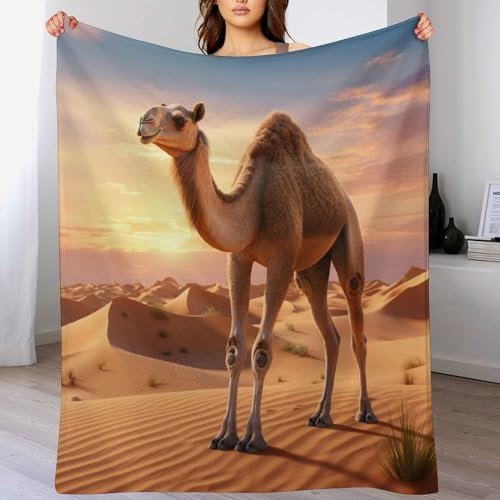 Manta De Franela Camello, Manta Polar para Cama De Flannel - Manta Pelo para Sofá Suave Hipoalérgica, Manta Forro Polar De Toda La Temporada（130×180cm）