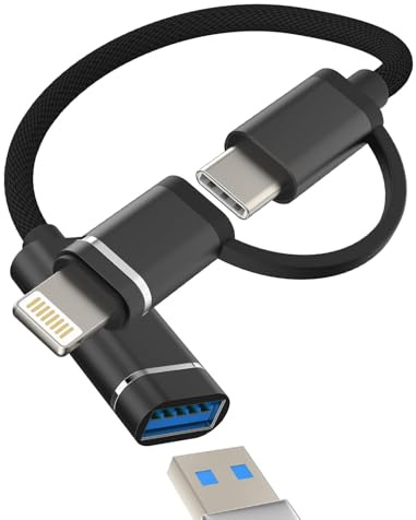 USB C Lightning auf USB Adapter(2 in 1)OTG 3.0 Stick Digital Kamera Type-c Stecker Backup für Apple MFI Certified Tastatur Anschluss Adaptern für iPad Buchse Kompatibel für Samsung für Iphnoe 15 14 13