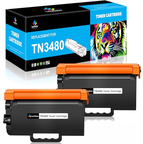 LeciRoba TN3480 Tonerkartusche für Brother TN-3480 TN-3430 für Brother HL-L5000D HL-L5100DN HL-L5200DW HL-L6400DW DCP-L5500DN MFC-L5700DW MFC-L5750DW MFC-L5850DW MFC-L5900DWW (Schwarz, 2er-Pack)