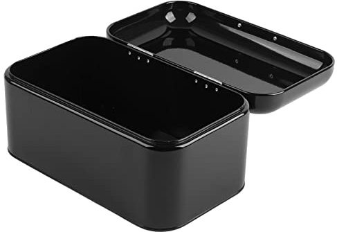 aqxreight Boîte à Pain en Métal Rétro, Grande capacité, Conteneur de Rangement de Cuisine adapté au Bureau à Domicile, Fer Rouge (BLACK)
