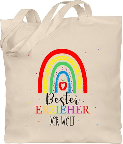Baumwolltasche - Taschen - Bester Erzieher der Welt | Ideen für Erzieher zum Abschied | Kita Abschiedsgeschenk für Erzieher Geschenke - Unisize - Naturweiß - erzieherin tasche kindergärtner