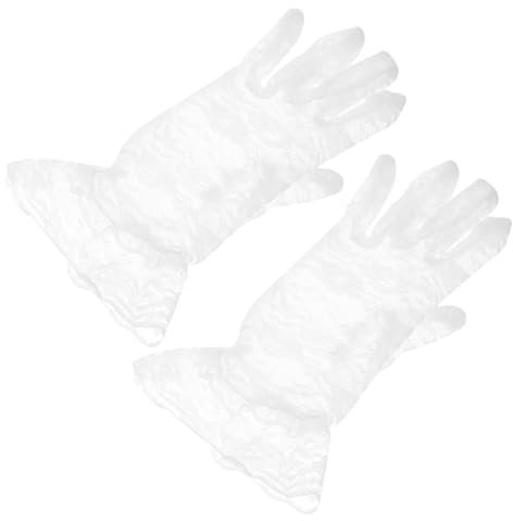 GALPADA 1 Paar Spitzenhandschuhe Dekorative Handschuhe Hochzeit Brauthandschuhe Handschuhe Für Die Teeparty Banketthandschuhe Hochzeitshandschuhe Für Party Teeparty-handschuhe Weiß Nylon