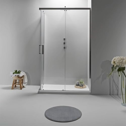 Box Doccia Angolare 80x120 cm - Cabina Doccia con Porta Scorrevole Vetro Temperato 6mm,Trasparente e Anticalcare con Profilo in Alluminio Cromato e Chiusura Magnetica - Facile da Installare e Pulire