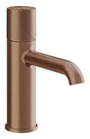 Gessi Habito 70602 - Miscelatore monopulsante per lavabo, con beccuccio, senza scarico, proiezione 131 mm, DIAMANTATO, 70602, colore: rame spazzolato PVD