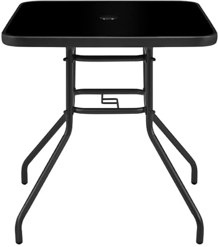 Yaheetech 70cm Beistelltisch Stabilität mit ø4,2cm Schirmloch & Schutzfüßen | Gartentisch Bistrotisch für 2 bis 4 Personen Kaffeetisch Pflegeleichter Terrassentisch wetterfest für Terrasse, Rasen, Garten
