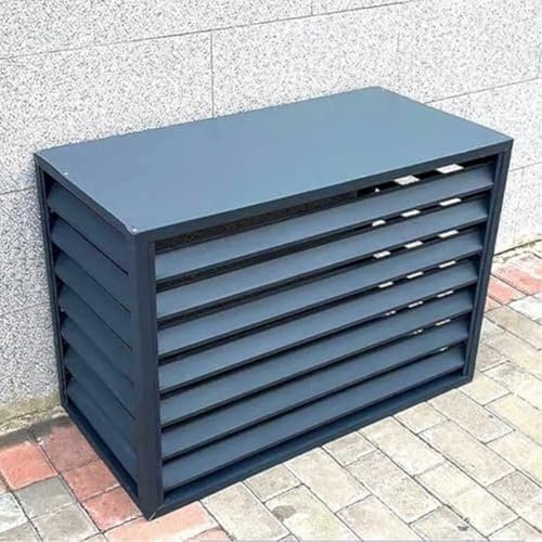 Clôture De Climatiseur Extérieur en Aluminium, Cache Anti-Vol Toutes Saisons, Couvercle Mini Split Solaire, Écran Décoratif (Grey 110x60x80cm)
