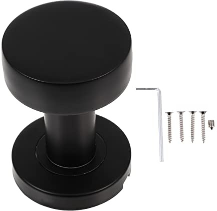 VILLCASE Serrure De Porte Cachée à Bouton Acier Inoxydable Sans Clé, Poignée De Porte Noire, Sécurité Pour Chambre Et Appartement, Installation Facile,