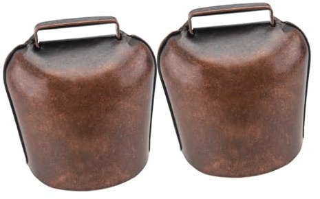 UTHCLO Campanella da Appendere per Animali in Bronzo Anticato, Campanello Fai da Te per Pecore e Bovini, Set 2 Pezzi Grande 62G, Accessori per Campanelli Agricoli e Decorazioni Appese