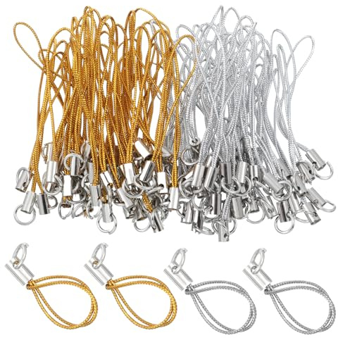 Larrel 100 unidades de correas para teléfono móvil para llaves, llaveros, cordeles, colgantes para teléfono móvil, trabillas con mosquetón, correa de mano, cordón corto para USB, colgante de cuenco