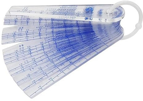 Galgas de Espesor, Calibrador de espesores de plástico de 0,05 mm a 3 mm, Herramienta métrica for medir Espacios, 21 Hojas