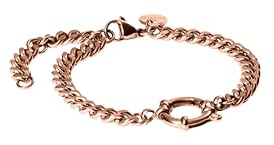 Purelei Bold Charm Armband – große Panzerkette mit Charm-Verschluss – Edelstahl 14K vergoldet, Roségold oder Silber – 16/18/20 cm – 6,6 mm breit – kombinierbar mit Charms - wasserfest (Rosegold)
