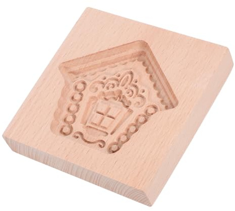 Cabilock Cortadores De Galletas De Madera Tallada Forma De Casa De Navidad Para Hornear Galletas Navideñas Herramientas De Madera Para Repostería Casera y Dulces De
