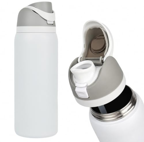 YYTECH 1L Botella Agua Acero Inoxidable Con Pajita, Botella Termica, Termo Agua Fria, Botella térmica a prueba de fugas para el deporte y los viajes