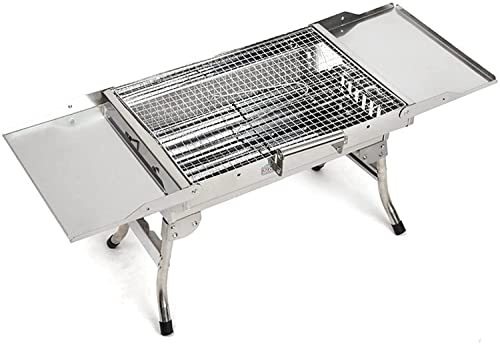 ROHCGHC Barbecue oven, Stainless Steel Folding Grill Outdoor Portable BBQ Charcoal Multi-Purpose Carbon