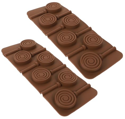 Veemoon 2pièces Moules à Chocolat Silicone Et Moules à Sucettes Forme De Biscuit Lot Pour Confection De Bonbons Et Autres Confiseries