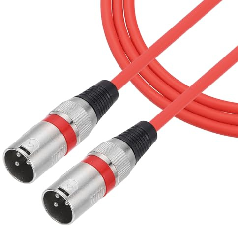 sourcing map 1,5 m 3-poliger XLR-Stecker auf Stecker Mikrofonkabel XLR Audio Professioneller Adapter Mikrofonkabel für Bühnenstudio PA-Systeme, Rot