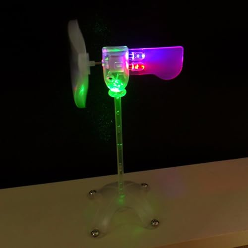 EpheyFIF Turbina de viento LED para enseñanza, modelo de muestra más pequeño de 360 grados, mini turbinas eólicas, generador de energía alternativa