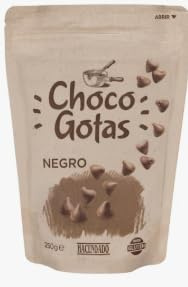 ChocoGotas Negro Dark Chocolate Drops for Melting, 250g. Pack de 2