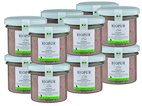 Bio Diät-Katzenfutter bei Nieren-Erkrankungen für Katzen 12x100g Premium Nassfutter