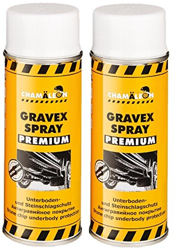 Chamäleon Premium Unterbodenschutz Sprühdose Bitumen Steinschlagschutz Versieglung Spray (weiß, 2)