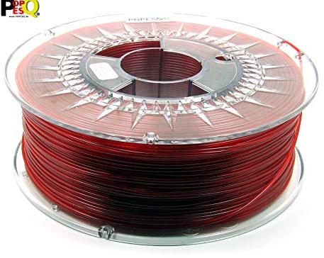 POPESQ® 1 Kg x Premium Filament 3D Drucker PET-G PETG 1.75mm Rot (Dunkelrot) Transparent / 1 Kg x Premium Filament 3D Printer PET-G 1.75mm Red (Dark red) Transparent #A2348