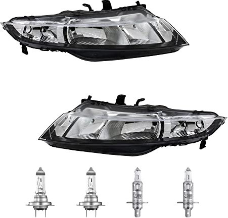 EISENFELS Bundle Set 70772918 Scheinwerfer rechts & links + Leuchtmittel H7 Classic + H1 Classic kompatibel mit Civic VIII Hatchback FN FK
